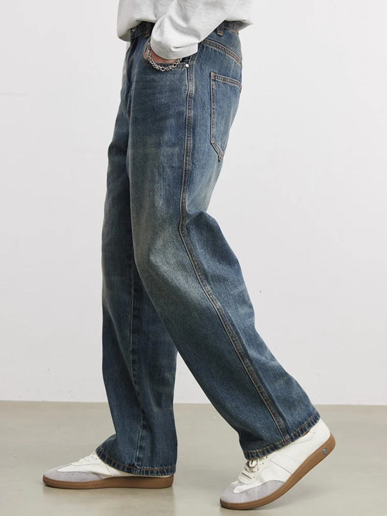 Washed Straight-fit Simple Jeans - Image 2