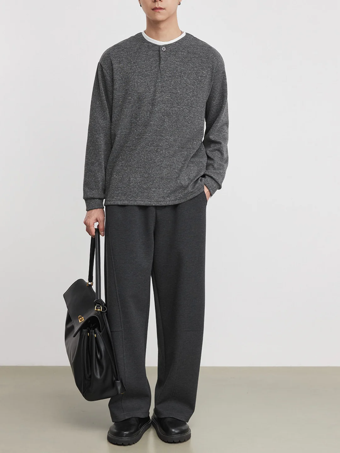 Layered-look Henry Collar T-shirts - Image 2