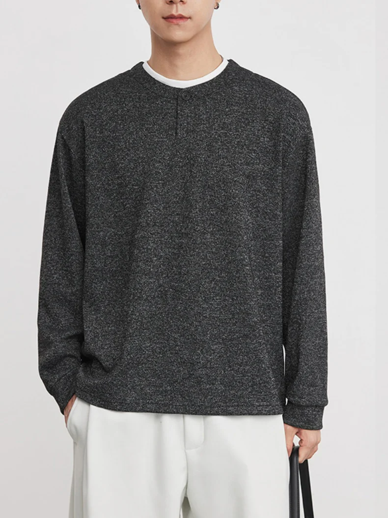 Layered-look Henry Collar T-shirts - Image 4