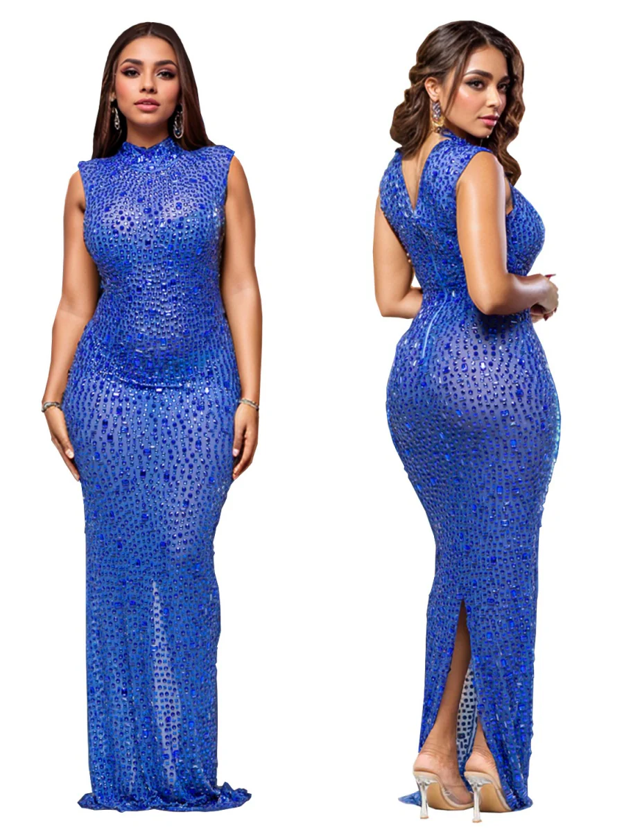 Rhinestone-studded Hip-hugging Parties Maxi Dresses - Image 16