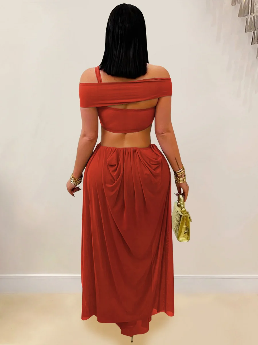 Gauze Sexy Bare Waist Parties Maxi Dresses - Image 11