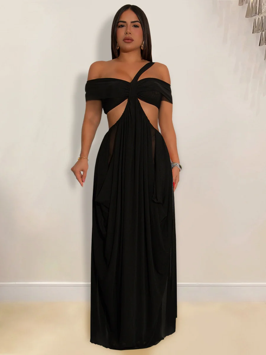 Gauze Sexy Bare Waist Parties Maxi Dresses - Image 4