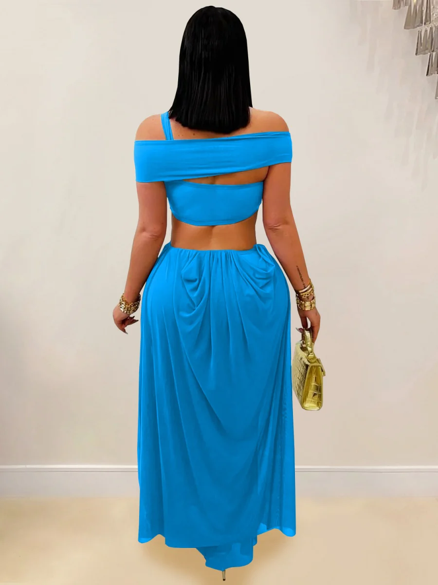 Gauze Sexy Bare Waist Parties Maxi Dresses - Image 8