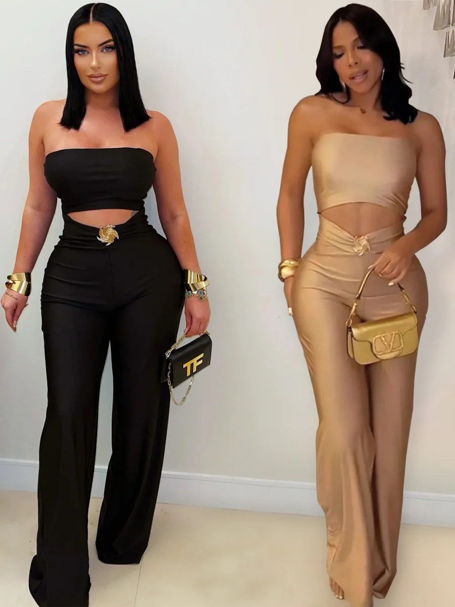 Navel Tube Top Jumpsuits