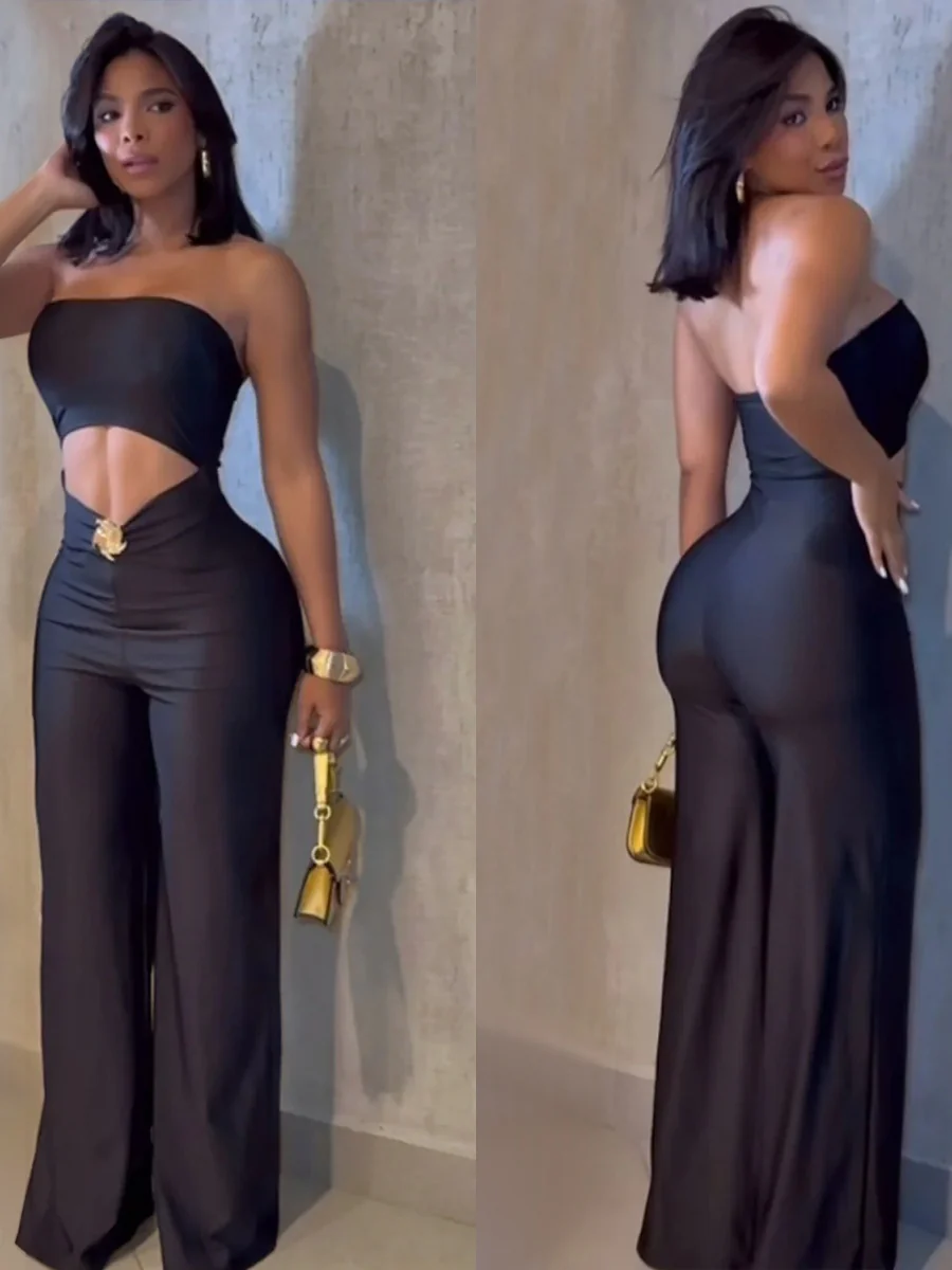 Navel Tube Top Jumpsuits - Image 3