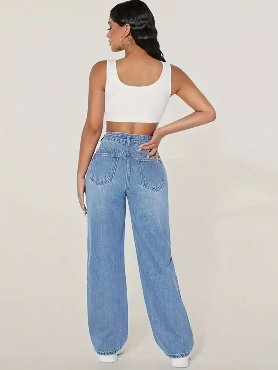 Washed Distressed Ripped Jeans - Image 2