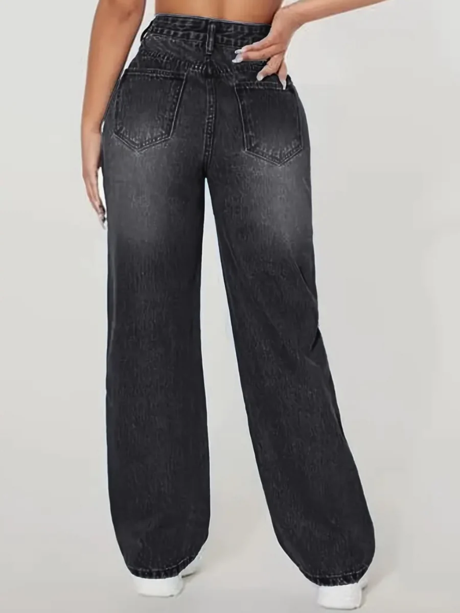 Washed Distressed Ripped Jeans - Image 6