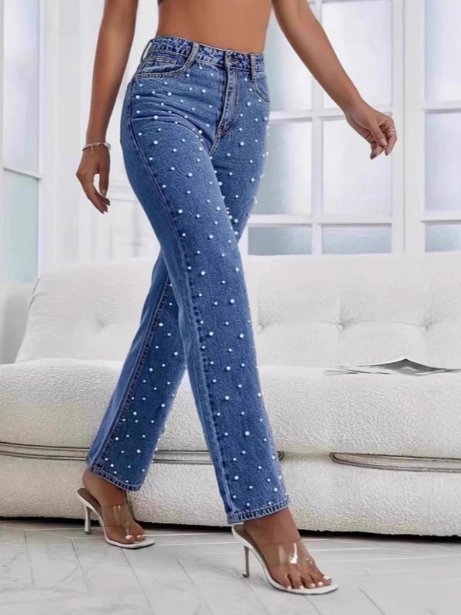 Washed Beaded Jeans - Image 2