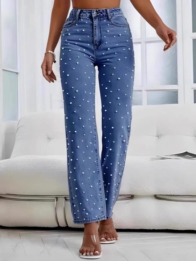 Washed Beaded Jeans - Image 4