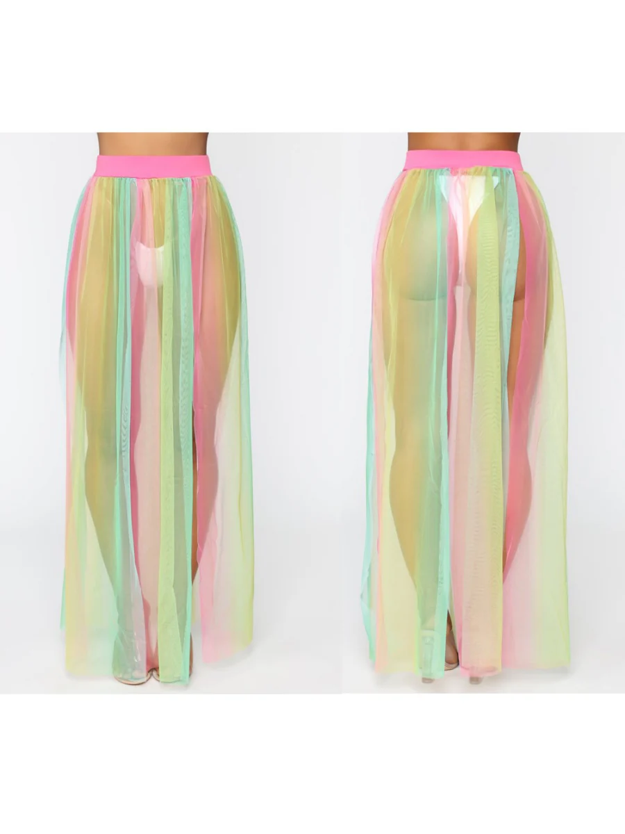 Sexy See-through Beach Skirt With Straps - Image 2