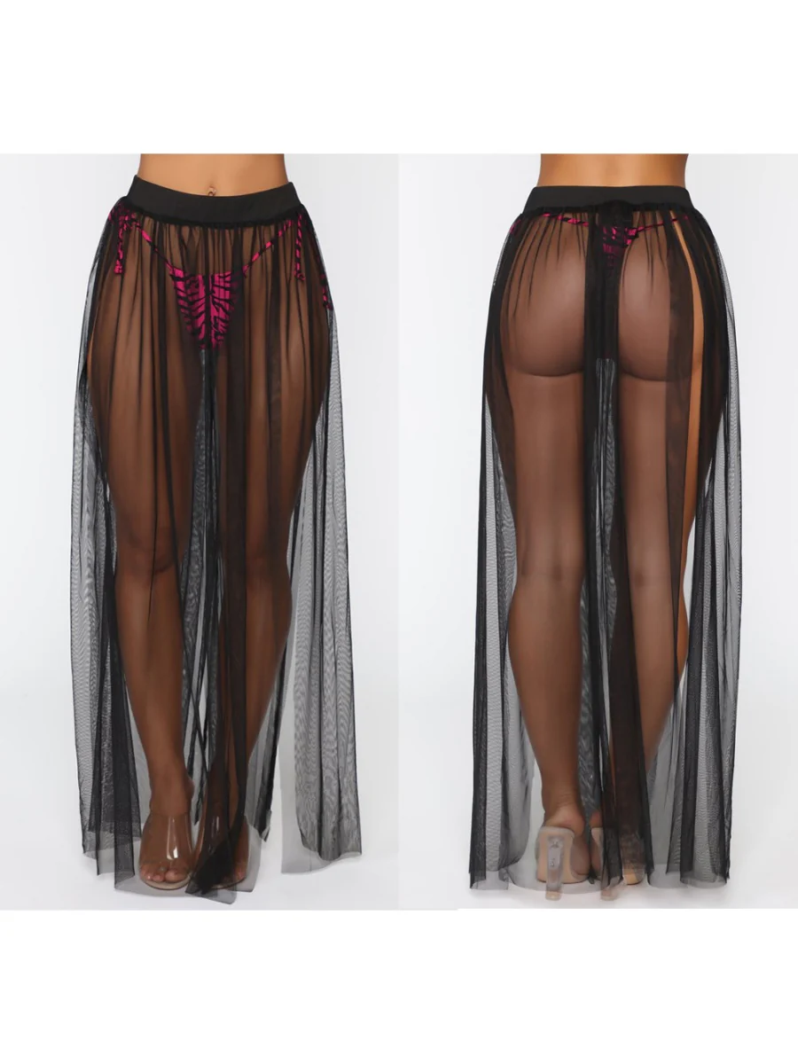 Sexy See-through Beach Skirt With Straps - Image 4