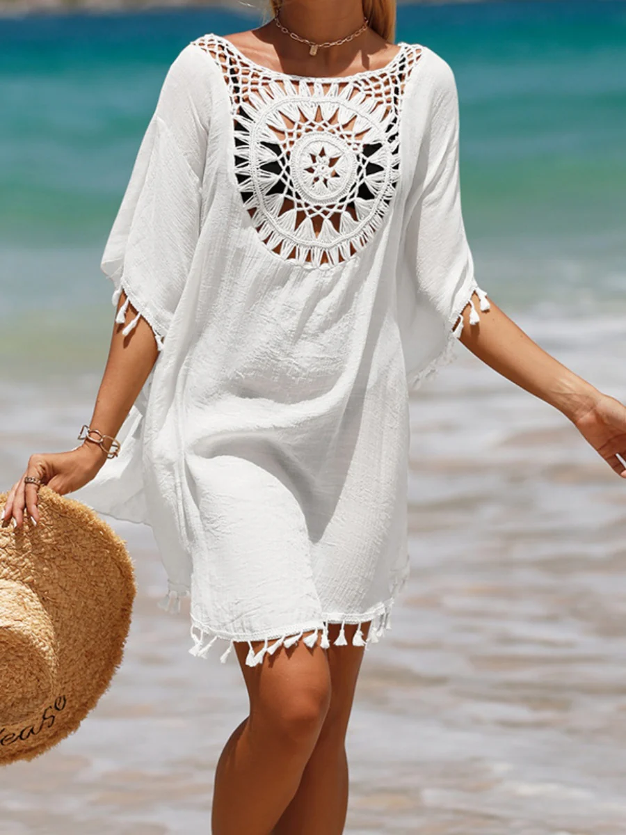 Short, Sexy Beachwear With Small Tassels For Sun Protection. - Image 11