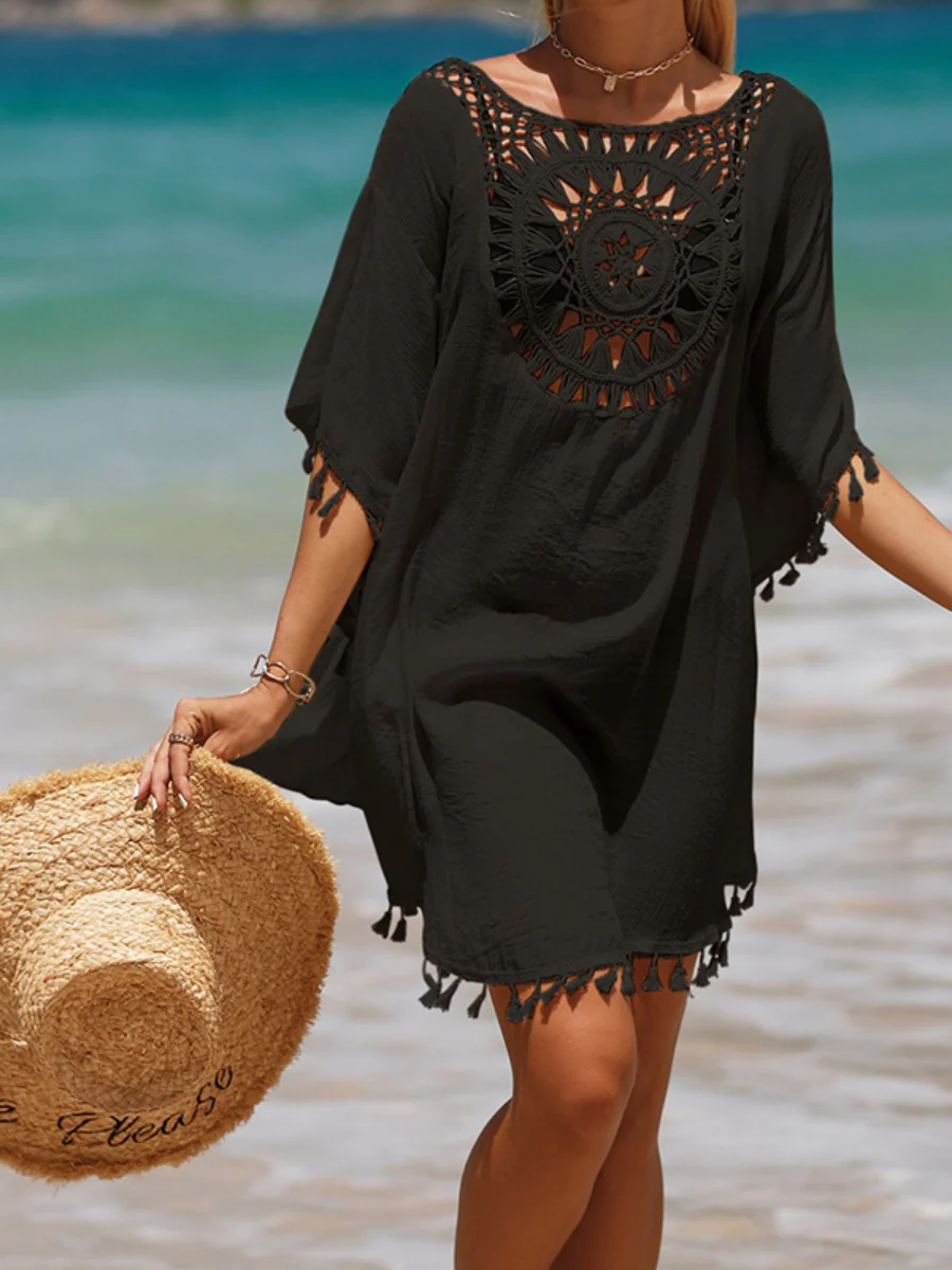 Short, Sexy Beachwear With Small Tassels For Sun Protection. - Image 14