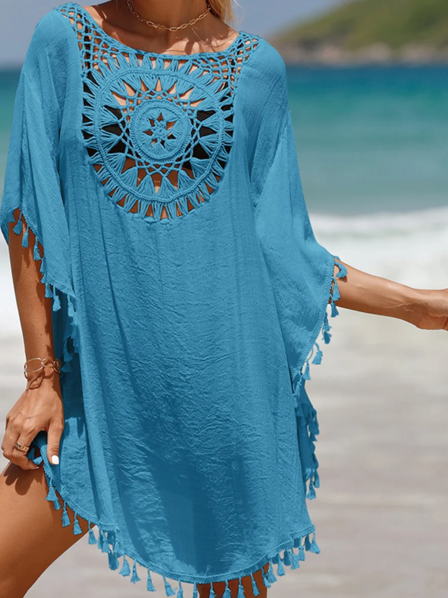 Short, Sexy Beachwear With Small Tassels For Sun Protection. - Image 15