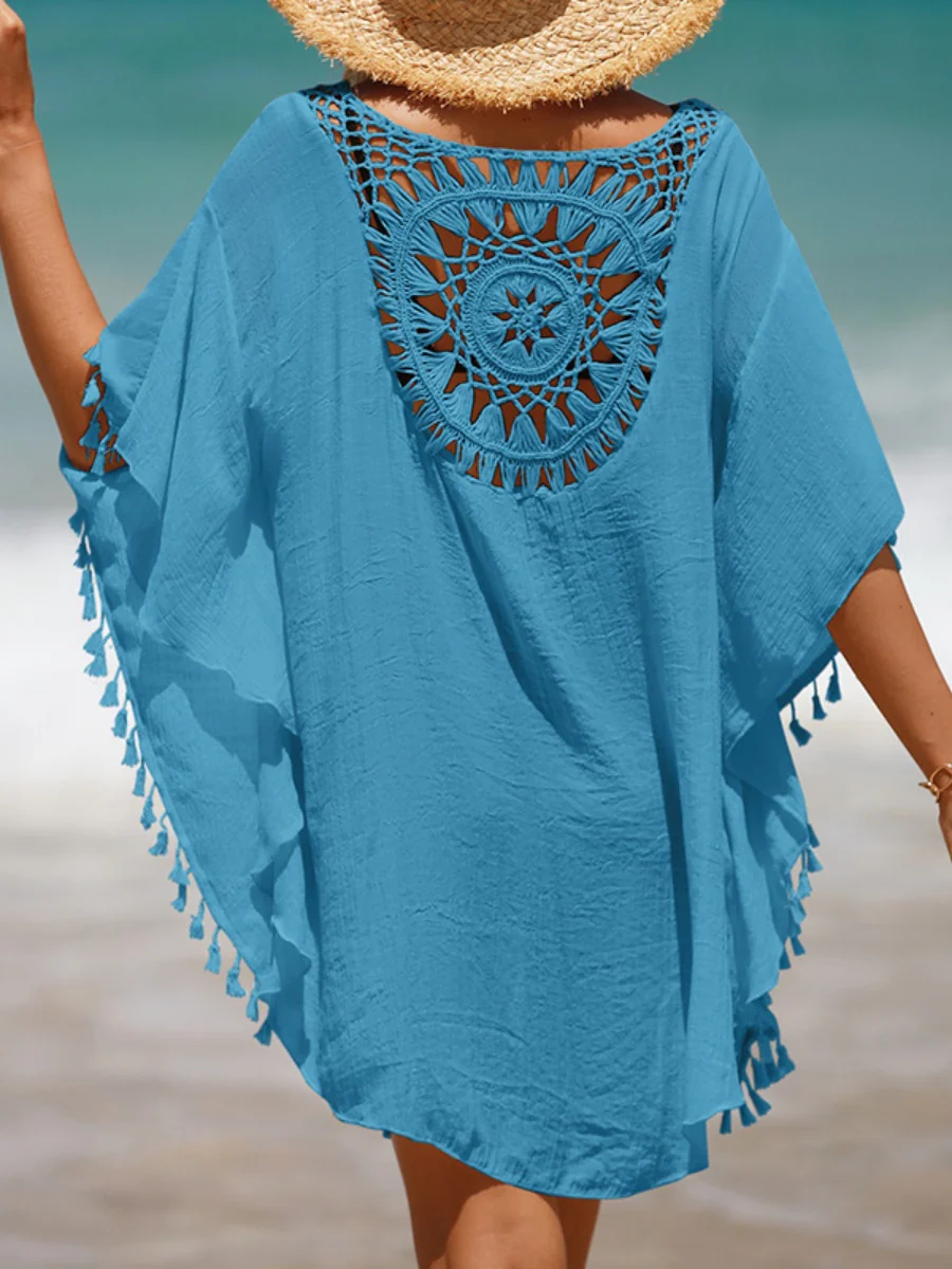 Short, Sexy Beachwear With Small Tassels For Sun Protection. - Image 16