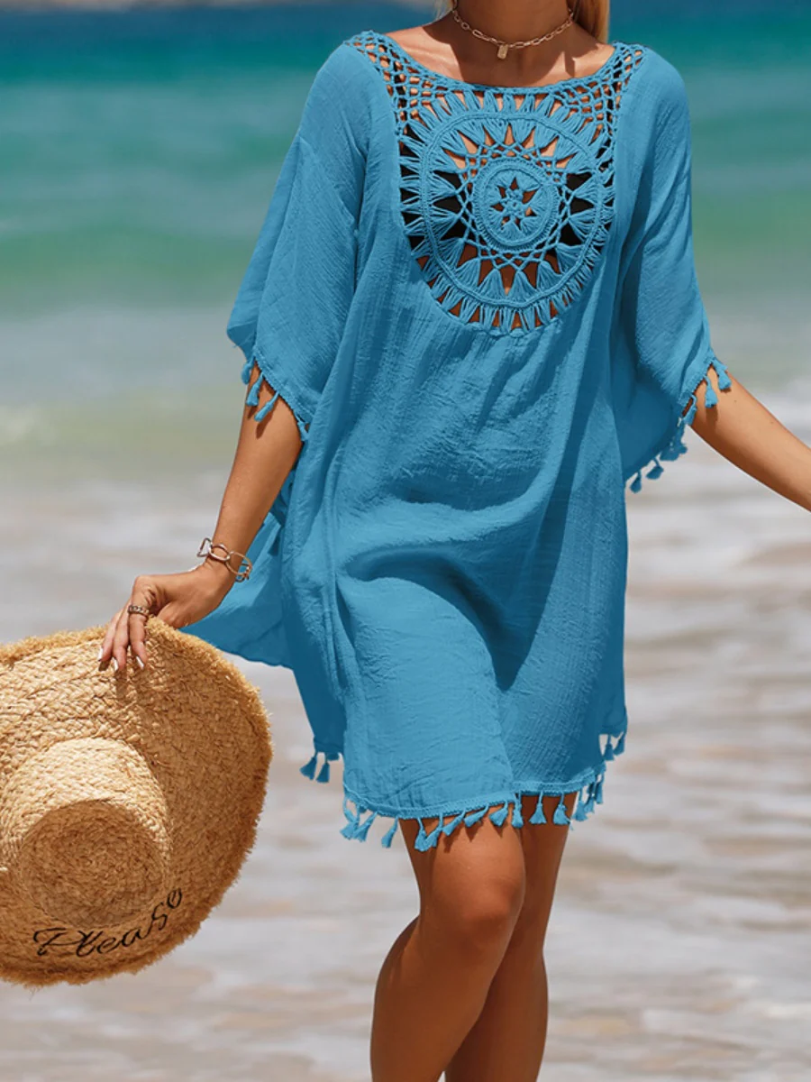 Short, Sexy Beachwear With Small Tassels For Sun Protection. - Image 17