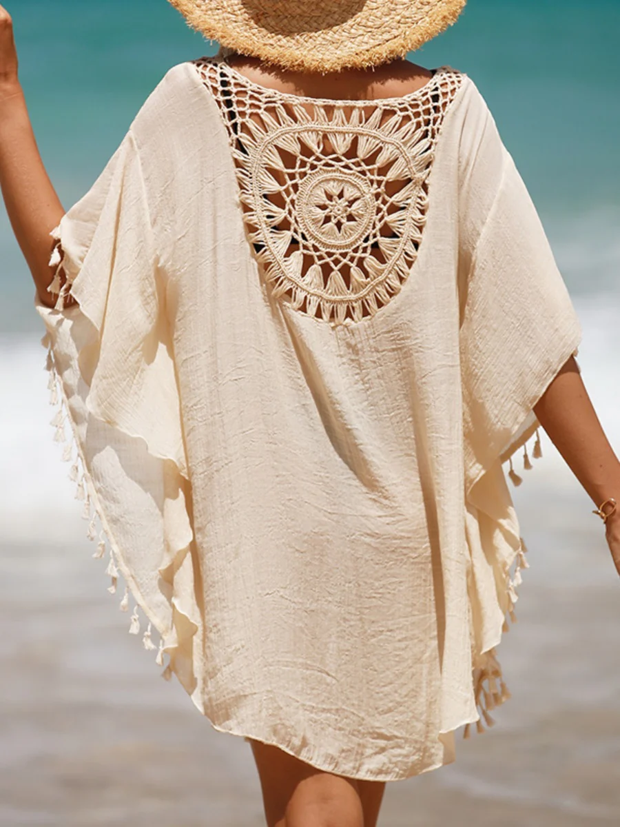 Short, Sexy Beachwear With Small Tassels For Sun Protection. - Image 3