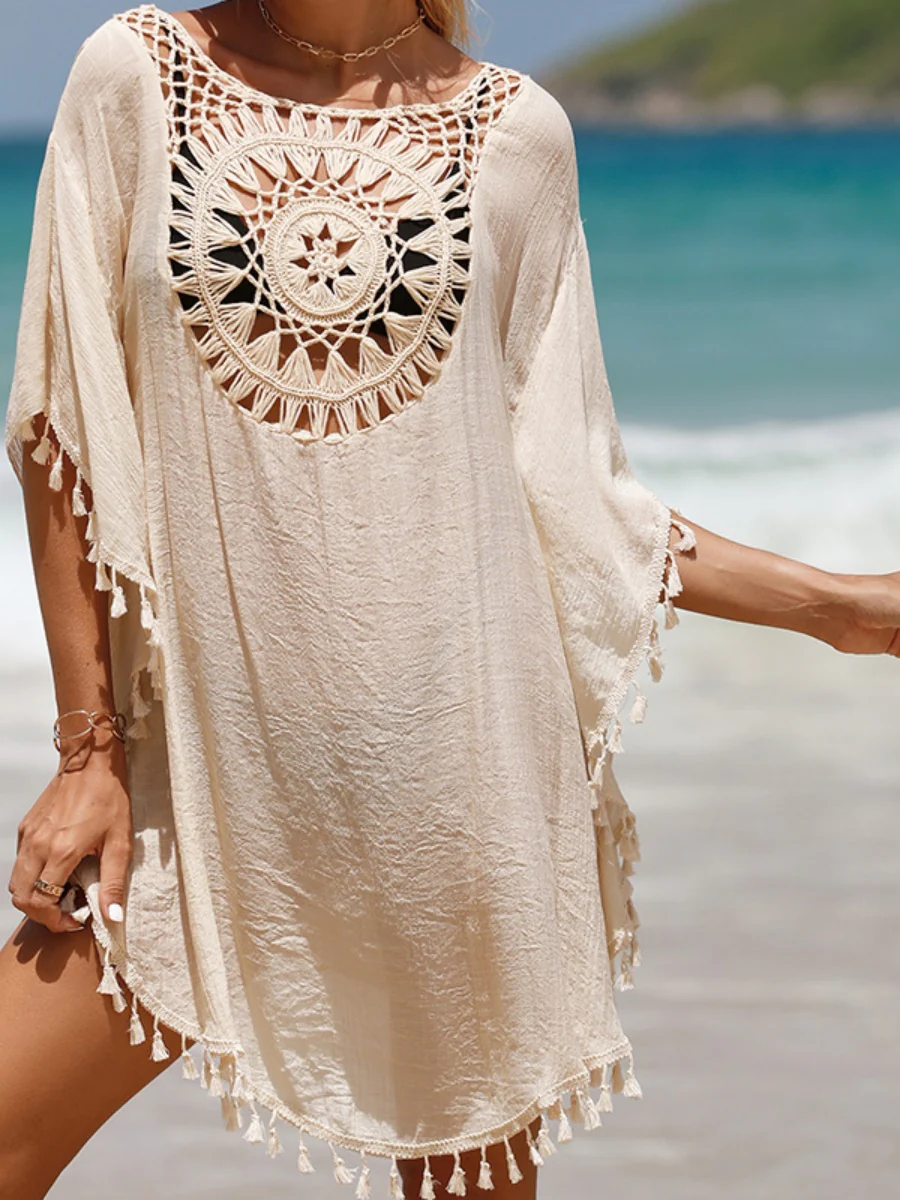 Short, Sexy Beachwear With Small Tassels For Sun Protection. - Image 5