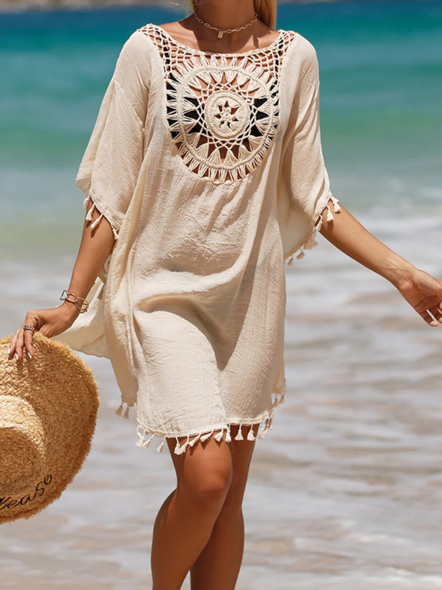 Short, Sexy Beachwear With Small Tassels For Sun Protection. - Image 6