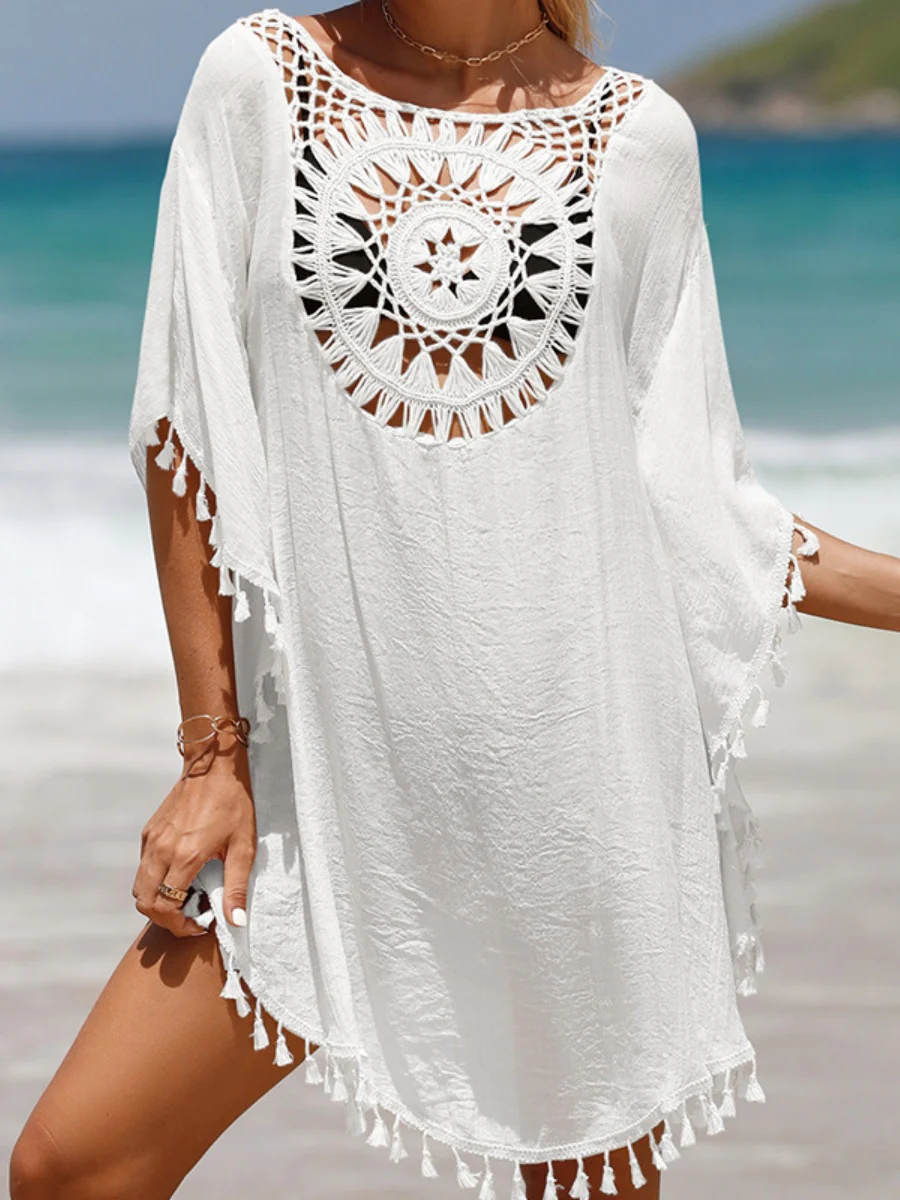 Short, Sexy Beachwear With Small Tassels For Sun Protection. - Image 8