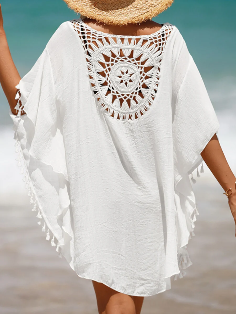 Short, Sexy Beachwear With Small Tassels For Sun Protection. - Image 9