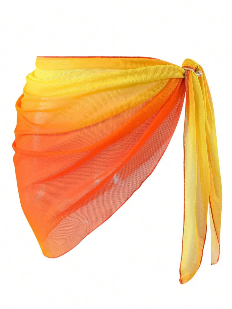 Gradient Color Tie Beach Dress