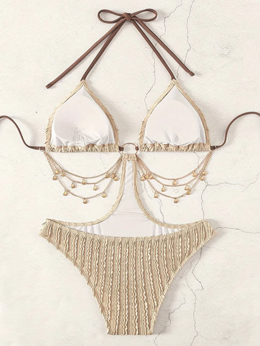 Sexy Lace-up Hollow-Out One-Piece Swimsuit - Image 4