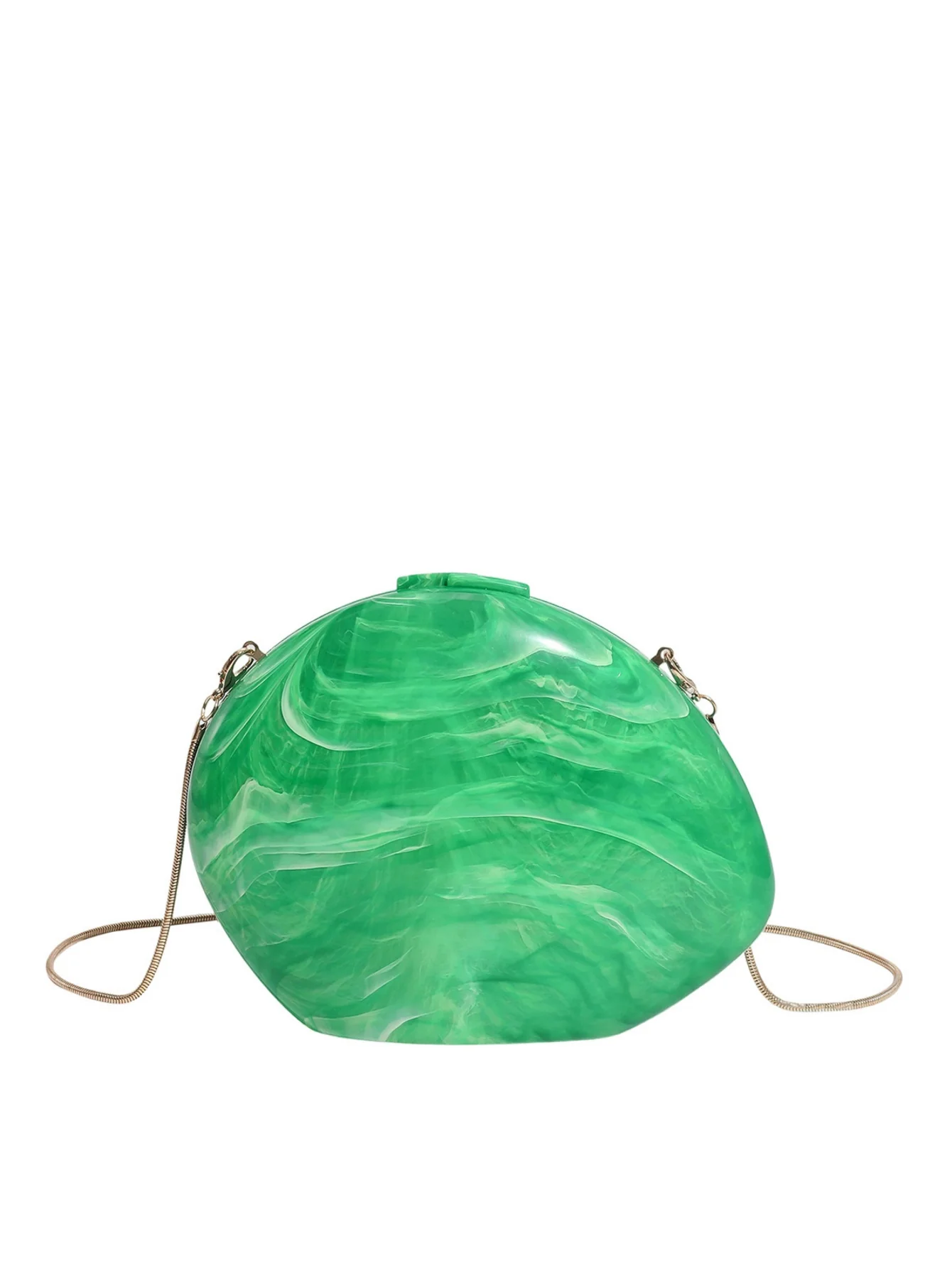 Oval Acrylic Seashell Evening Crossbody Bag - Image 14