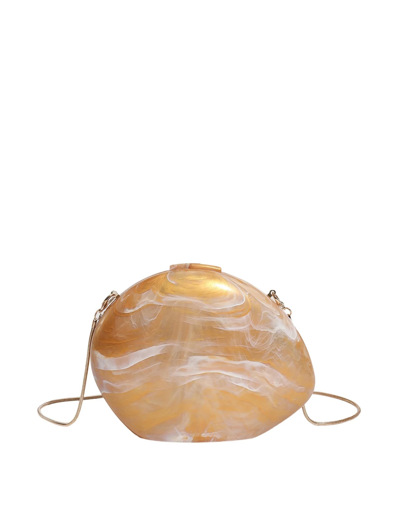 Oval Acrylic Seashell Evening Crossbody Bag - Image 18