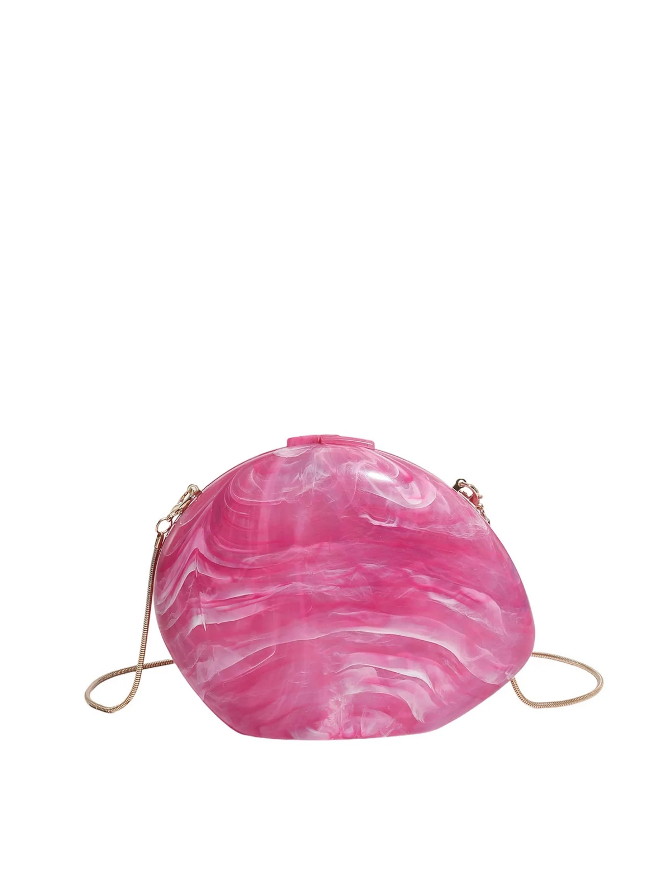 Oval Acrylic Seashell Evening Crossbody Bag - Image 20