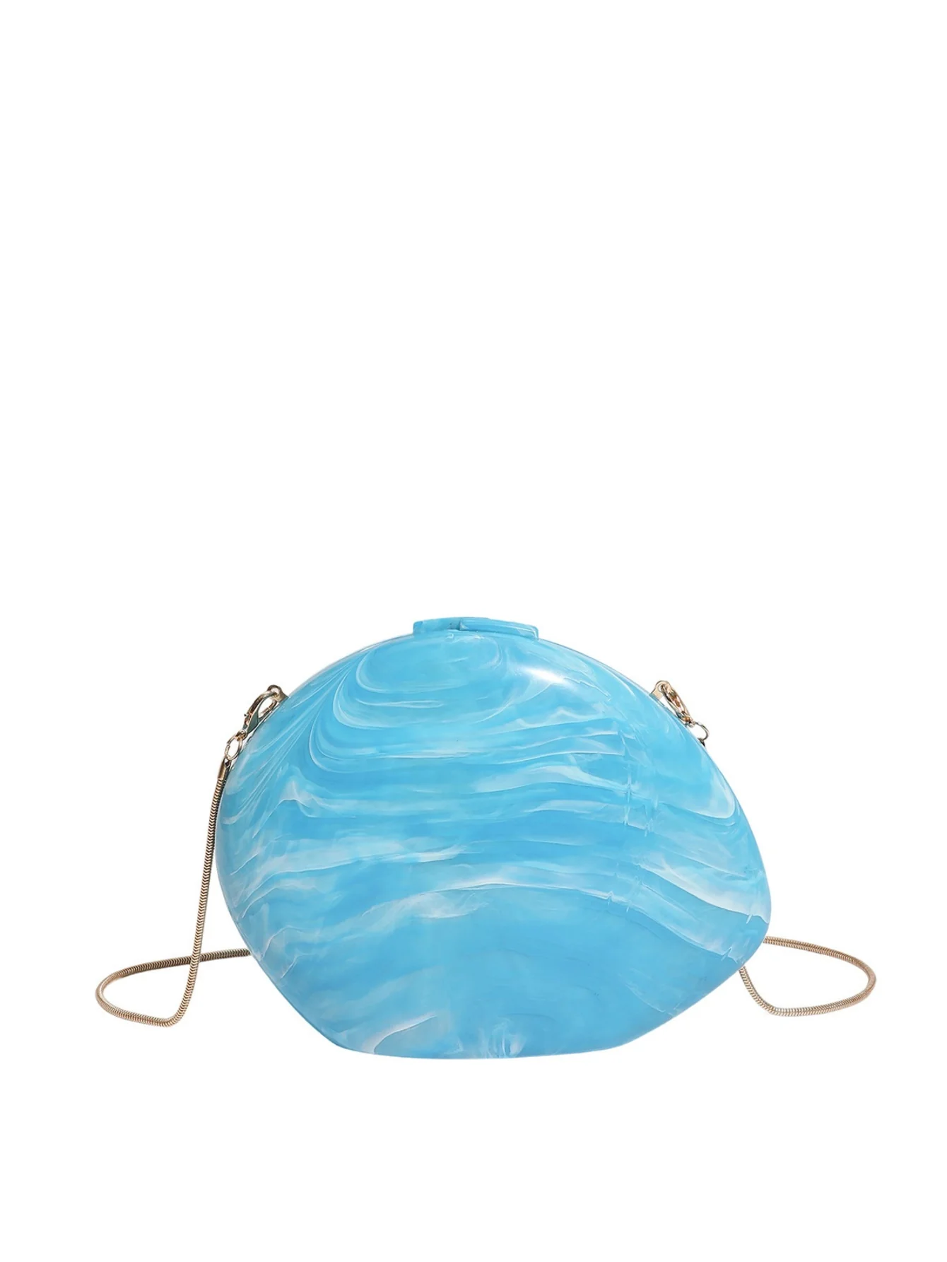 Oval Acrylic Seashell Evening Crossbody Bag - Image 26