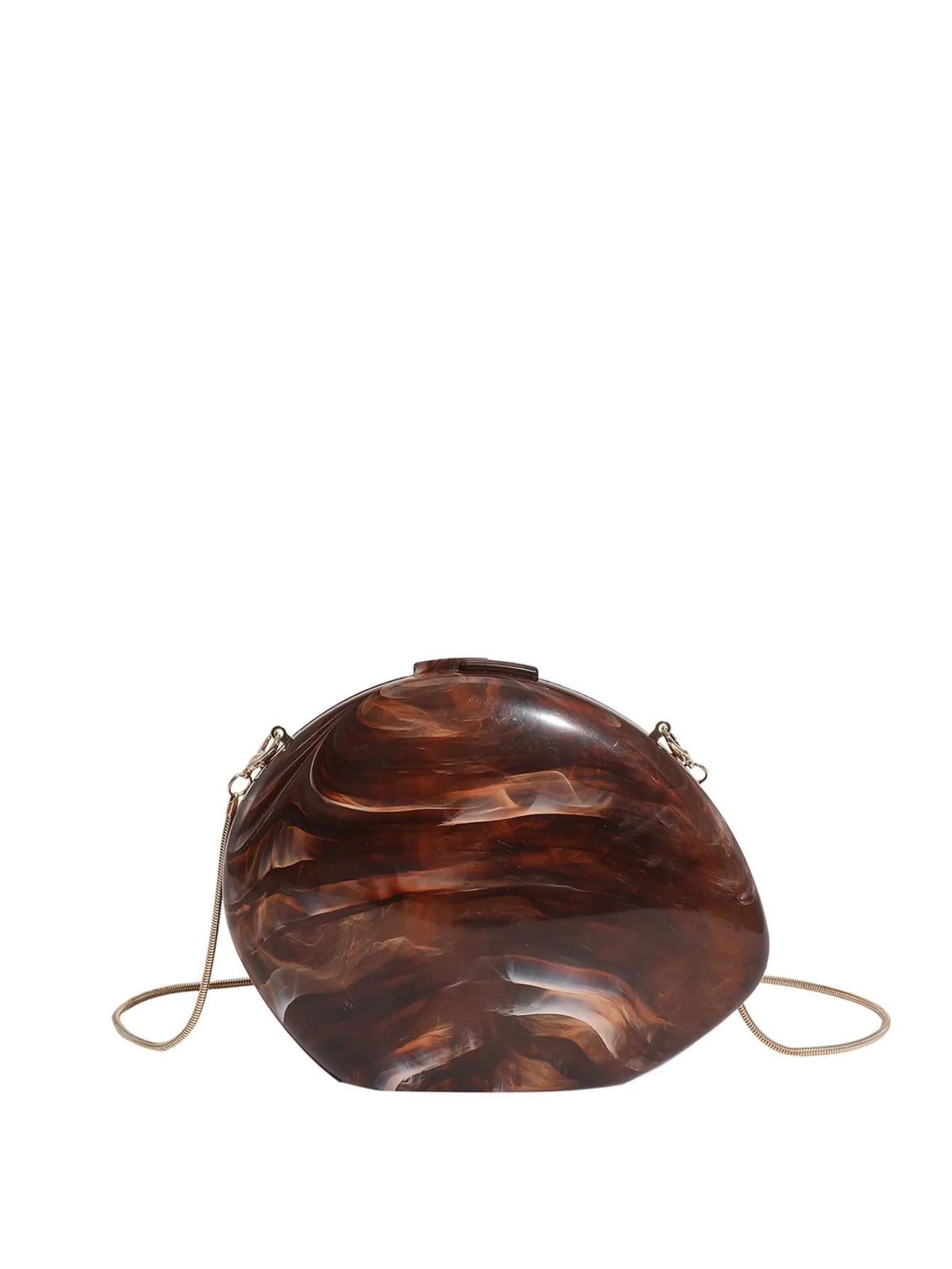 Oval Acrylic Seashell Evening Crossbody Bag - Image 28