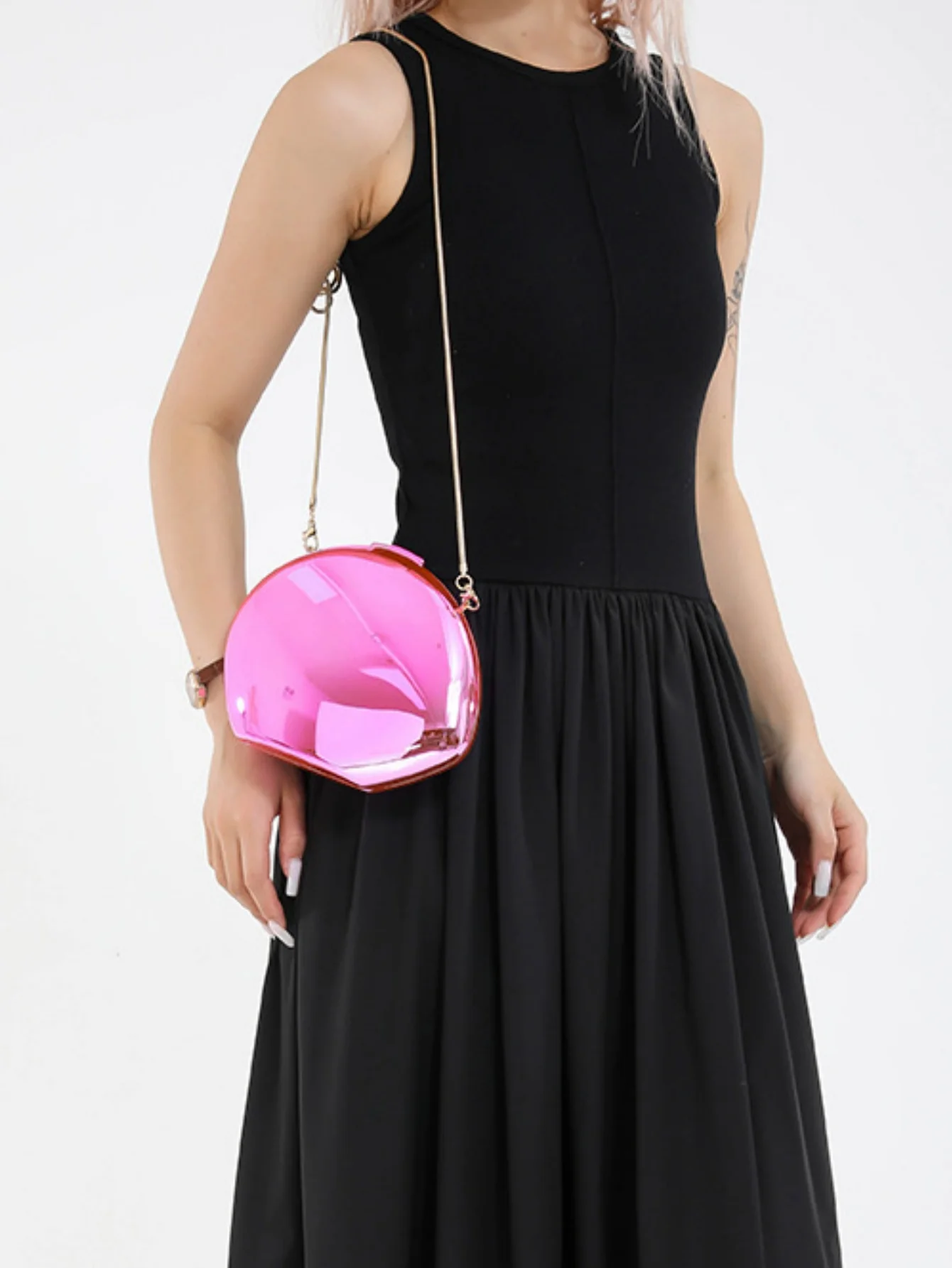 Mirrored Acrylic Evening Fashion Shoulder/Crossbody Bag - Image 5