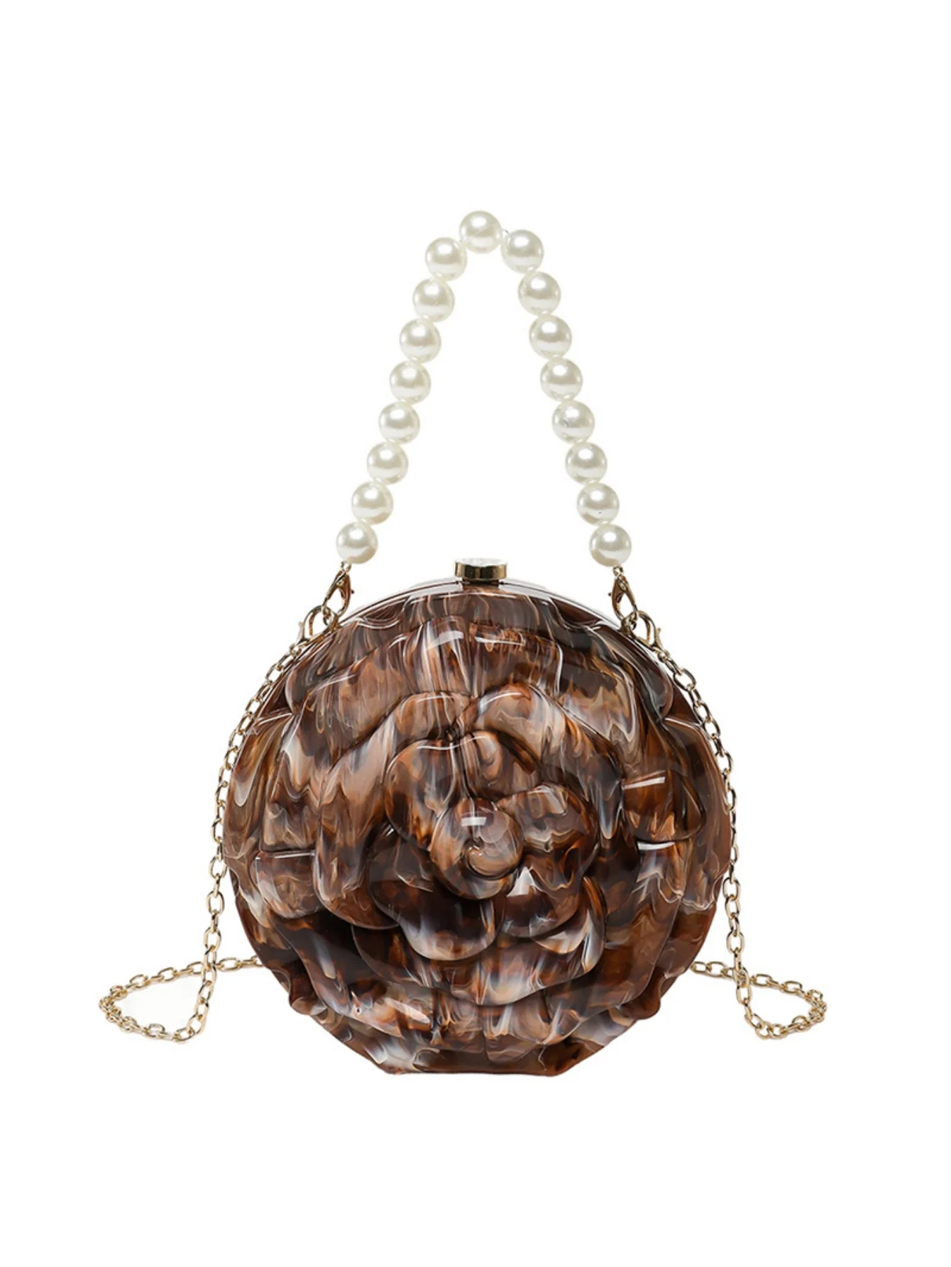 Flower-shaped Round Evening Shoulder Bag - Image 11