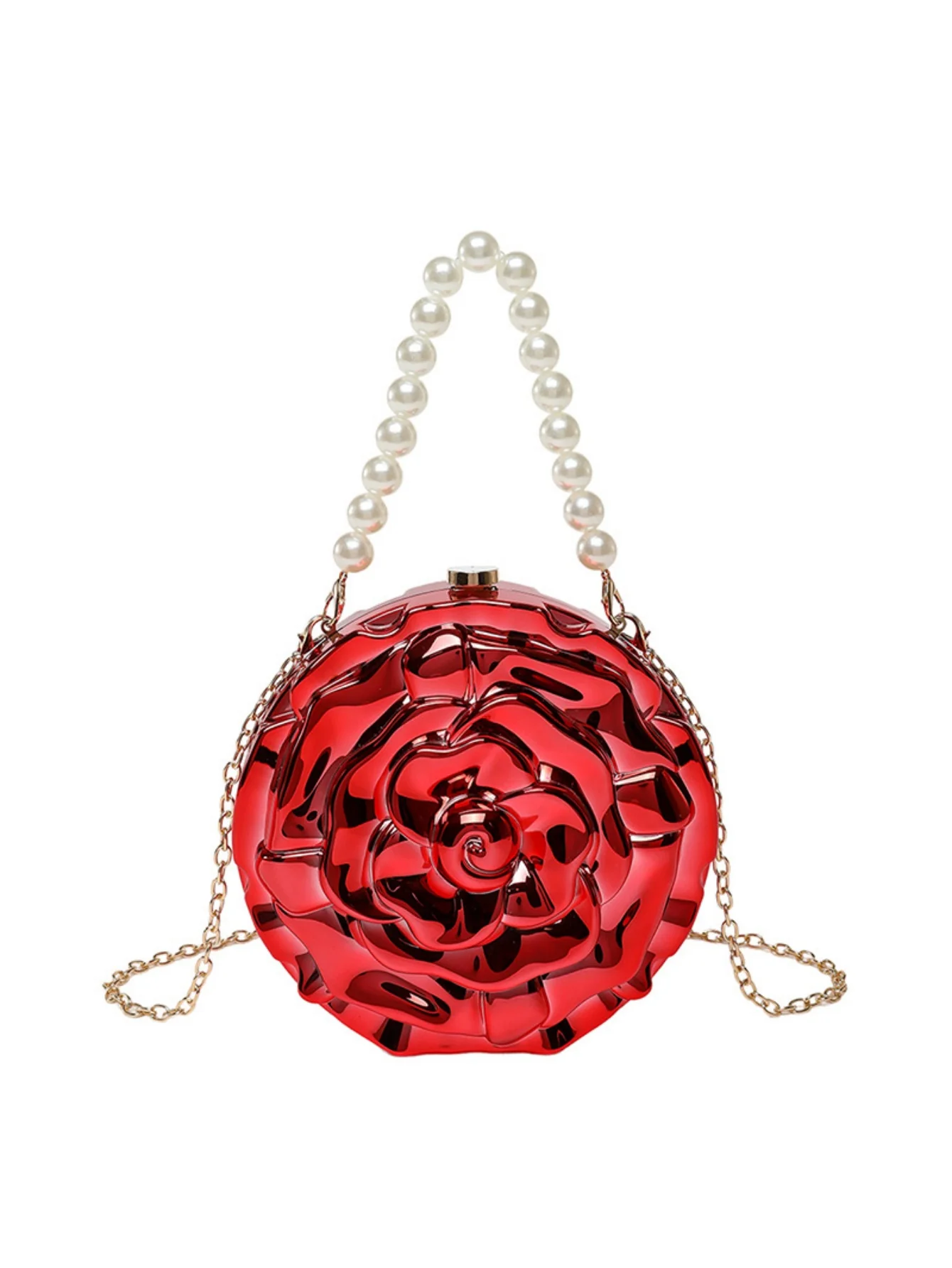 Flower-shaped Round Evening Shoulder Bag - Image 13