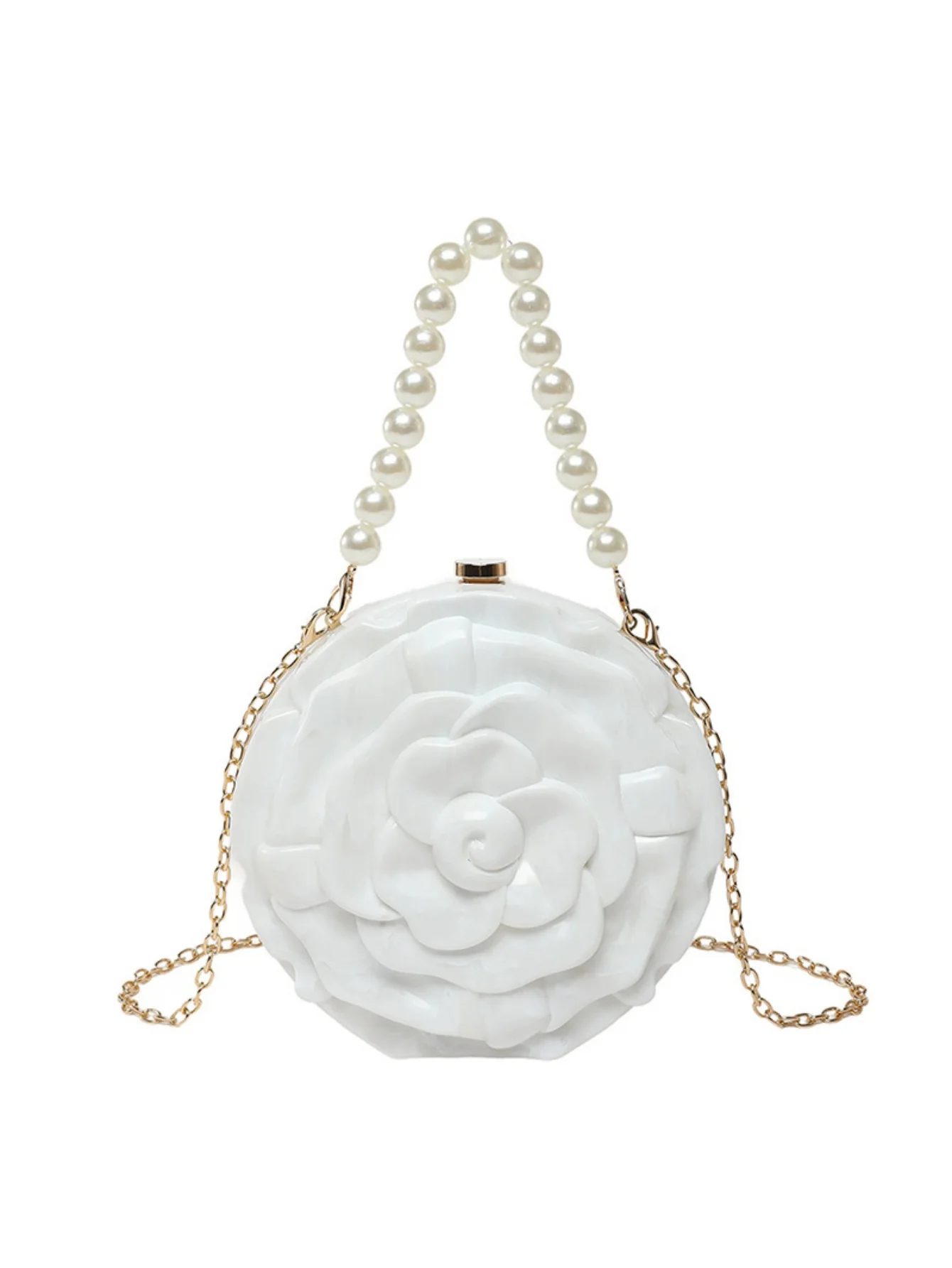 Flower-shaped Round Evening Shoulder Bag - Image 15