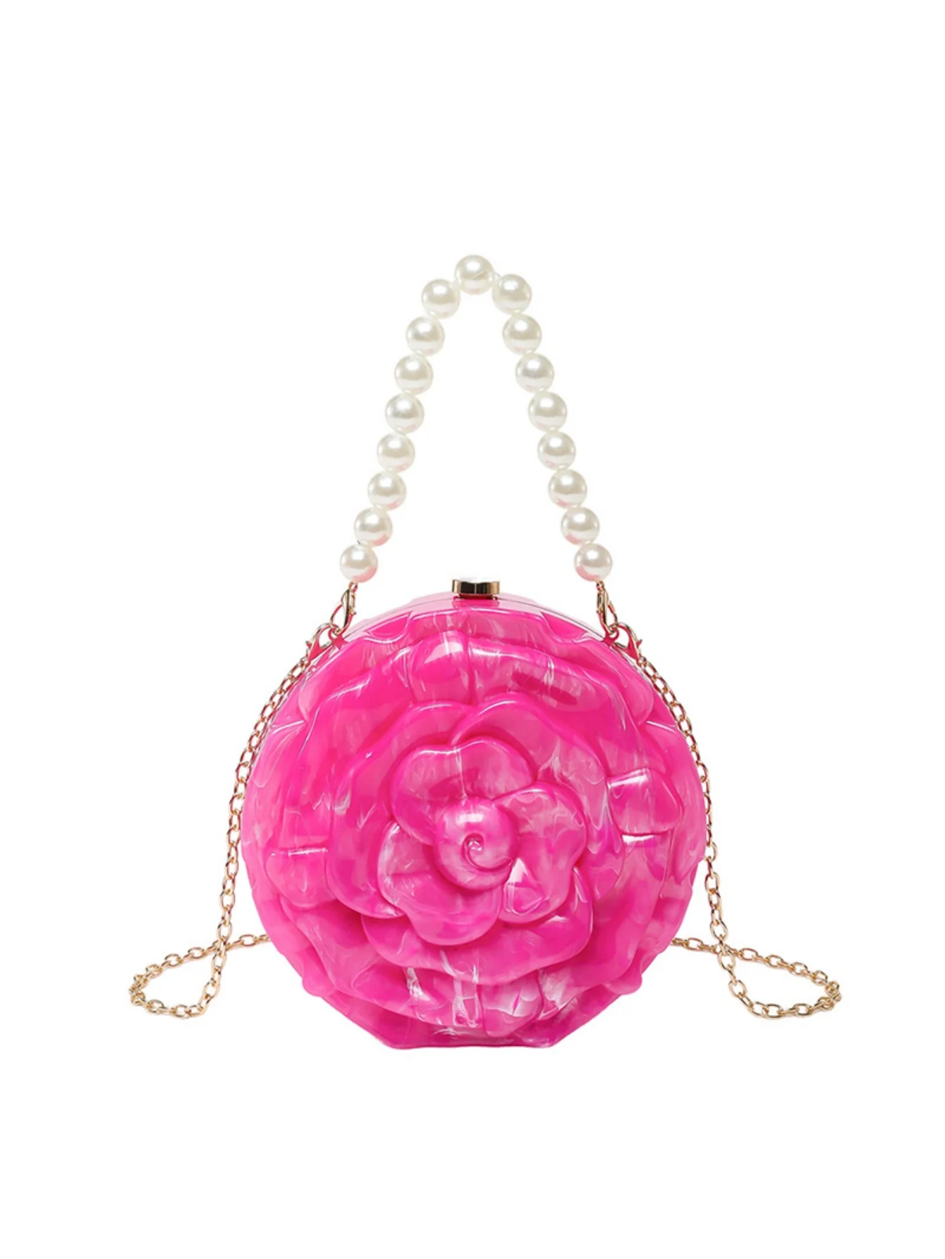 Flower-shaped Round Evening Shoulder Bag - Image 3