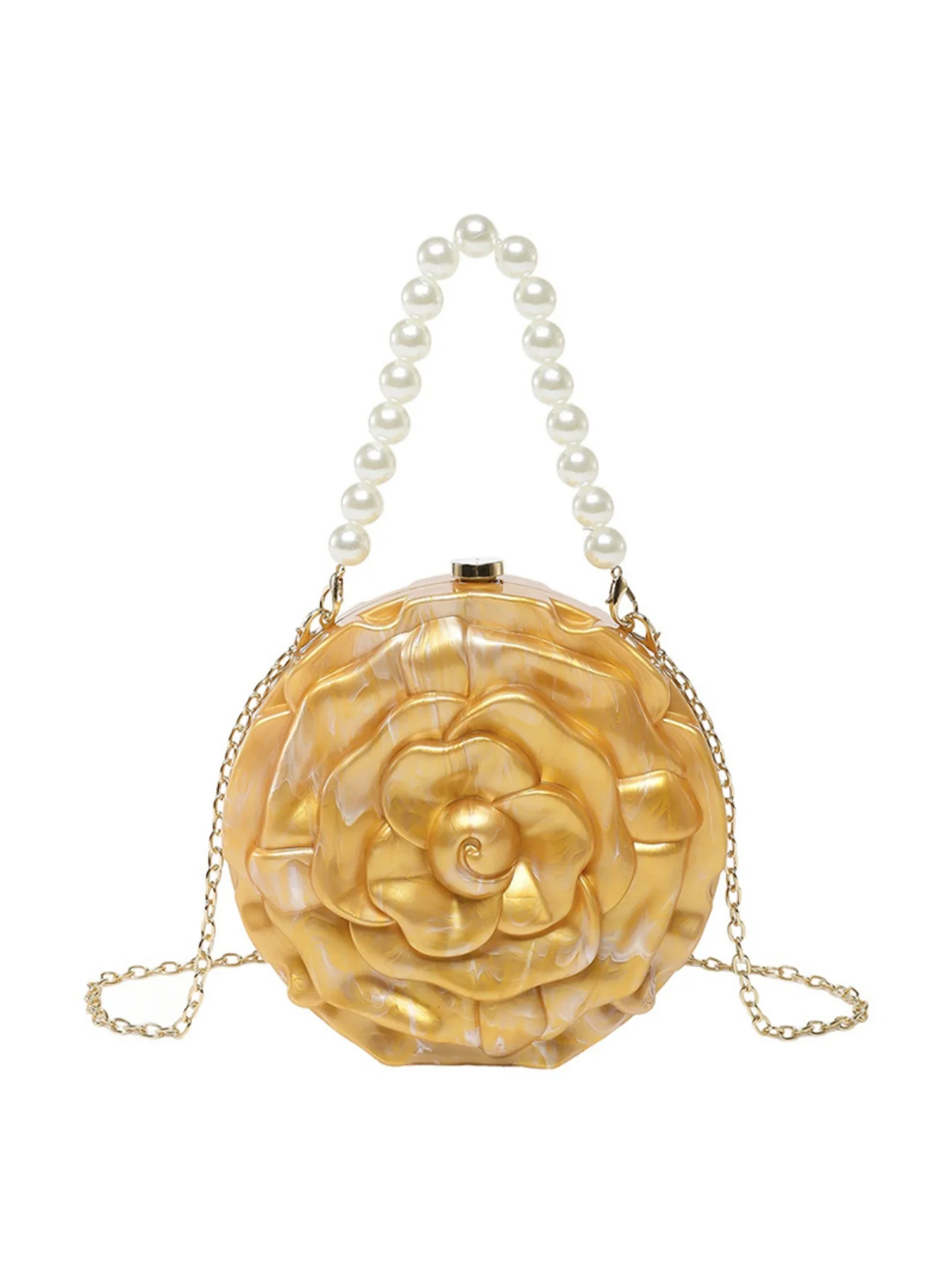 Flower-shaped Round Evening Shoulder Bag - Image 5
