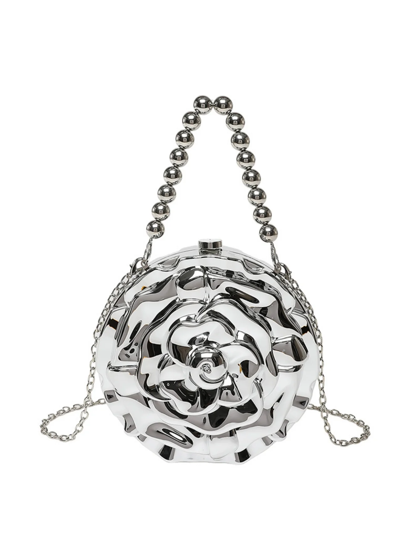 Flower-shaped Round Evening Shoulder Bag - Image 6