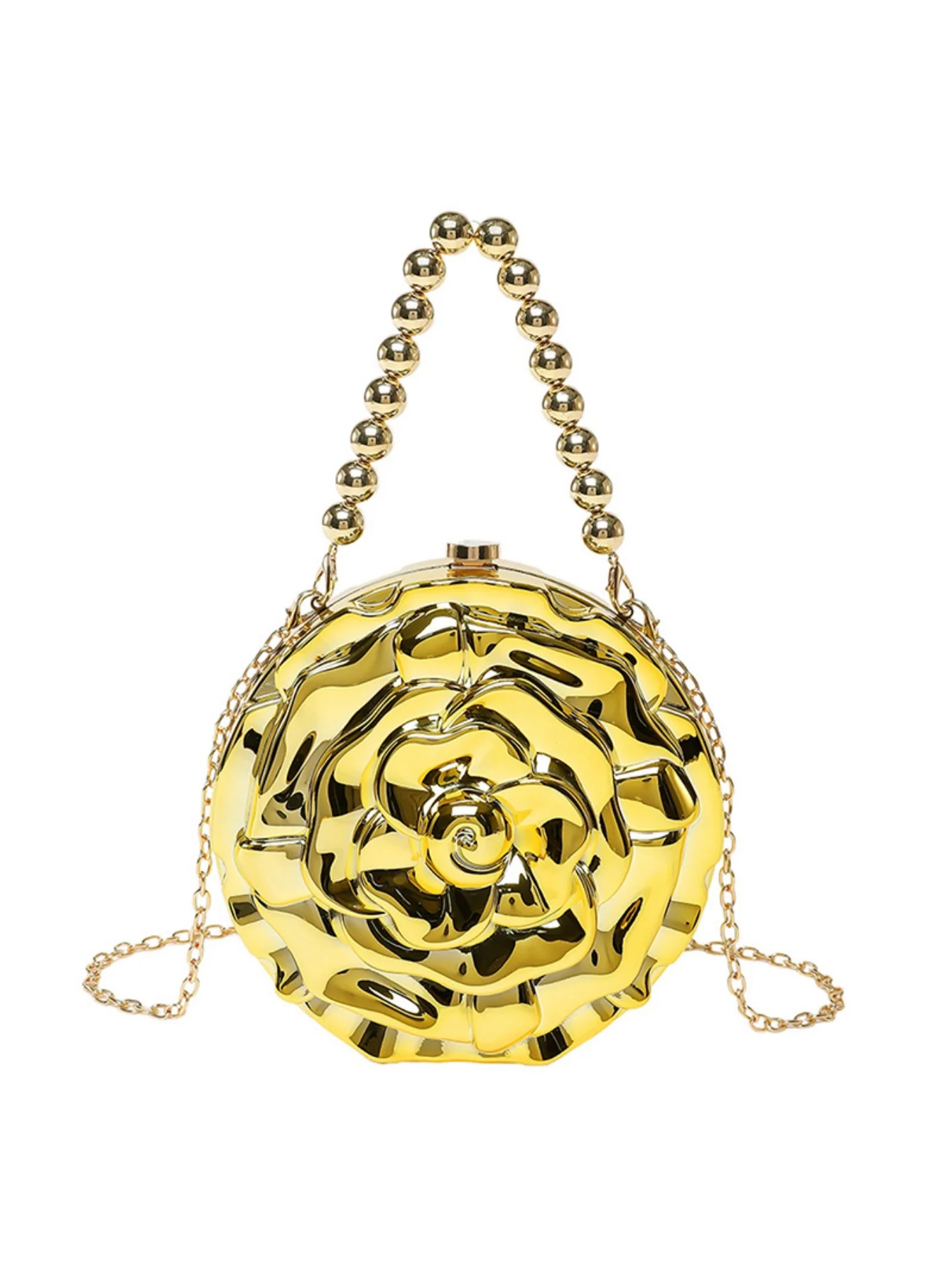 Flower-shaped Round Evening Shoulder Bag - Image 9