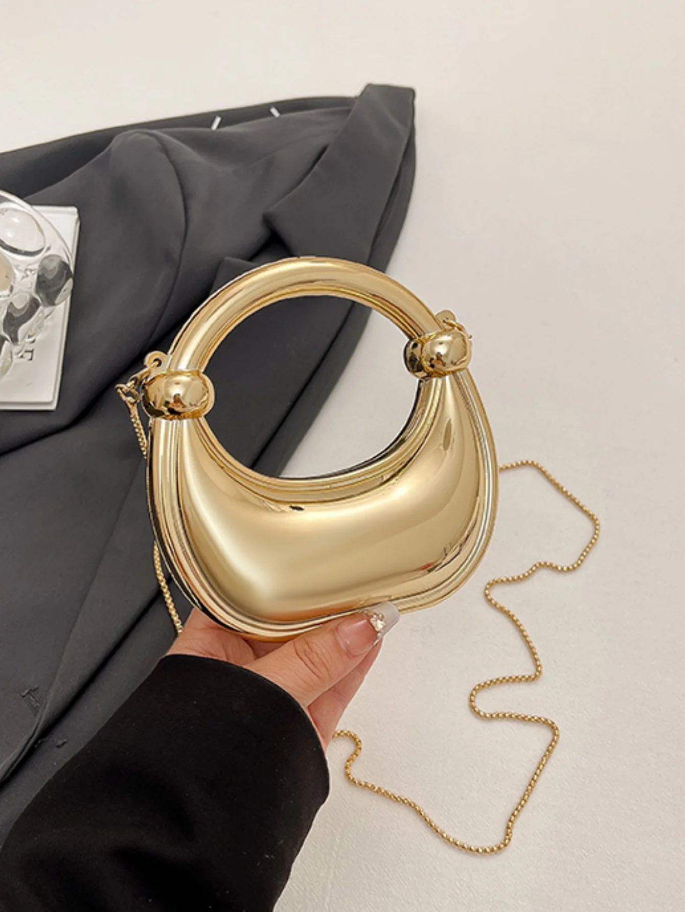 Chain Banquet Wristlet Rope Knot Handbag Acrylic Crossbody Bag - Image 14