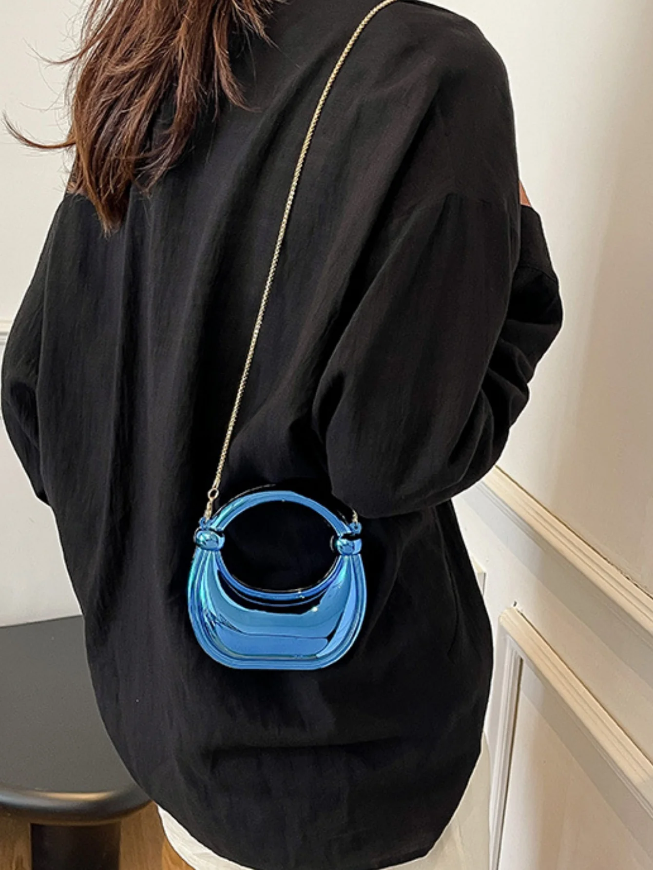 Chain Banquet Wristlet Rope Knot Handbag Acrylic Crossbody Bag - Image 6