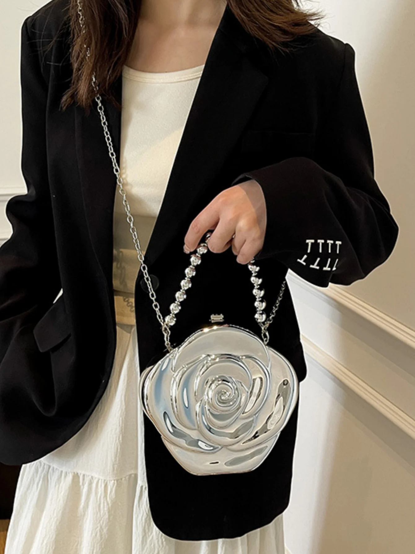 Floral Evening Shoulder Bag - Image 3