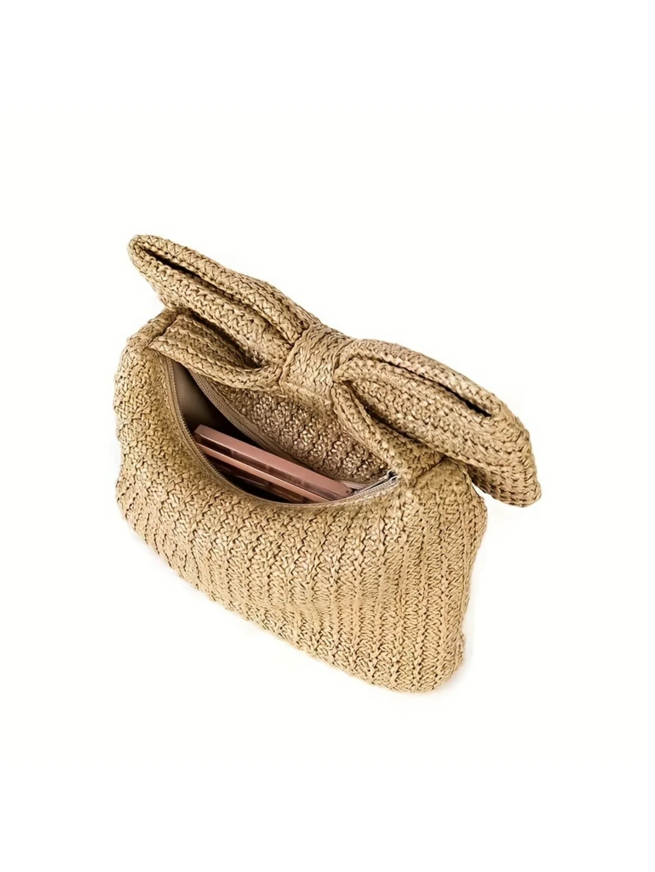 Vacation Straw Bow Clutch - Image 3