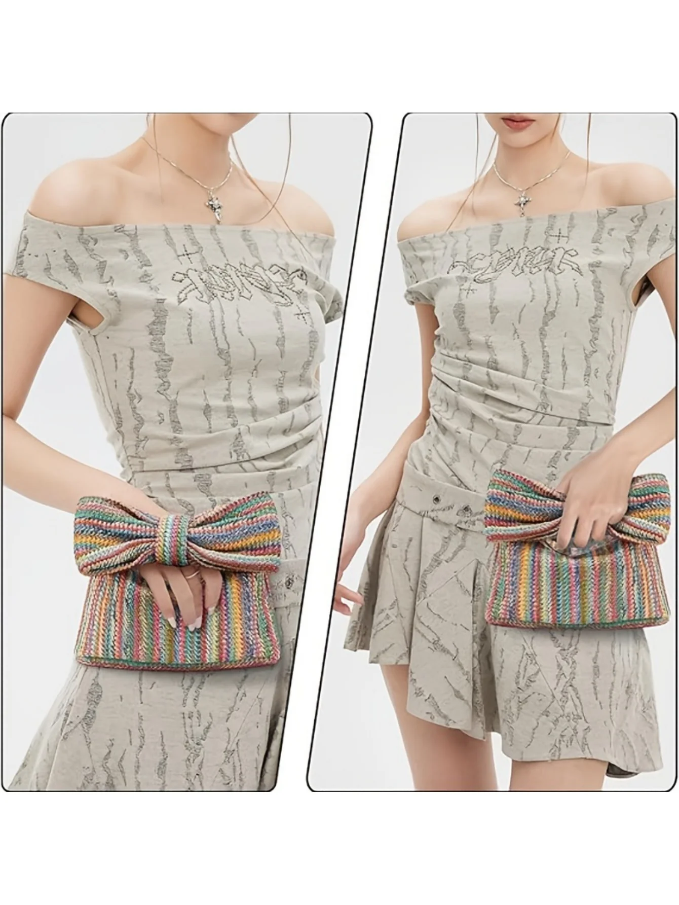 Vacation Straw Bow Clutch - Image 7