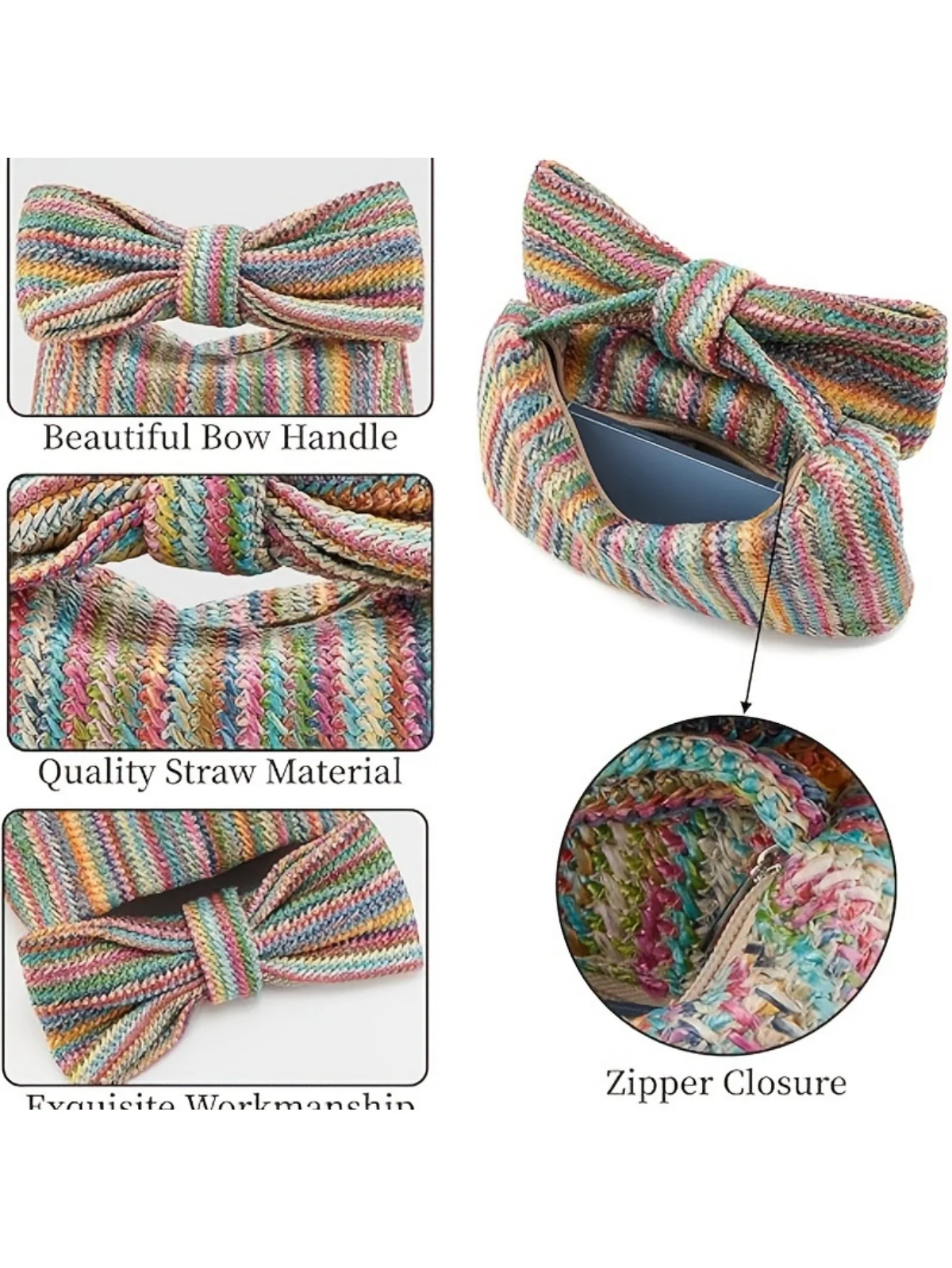 Vacation Straw Bow Clutch - Image 8