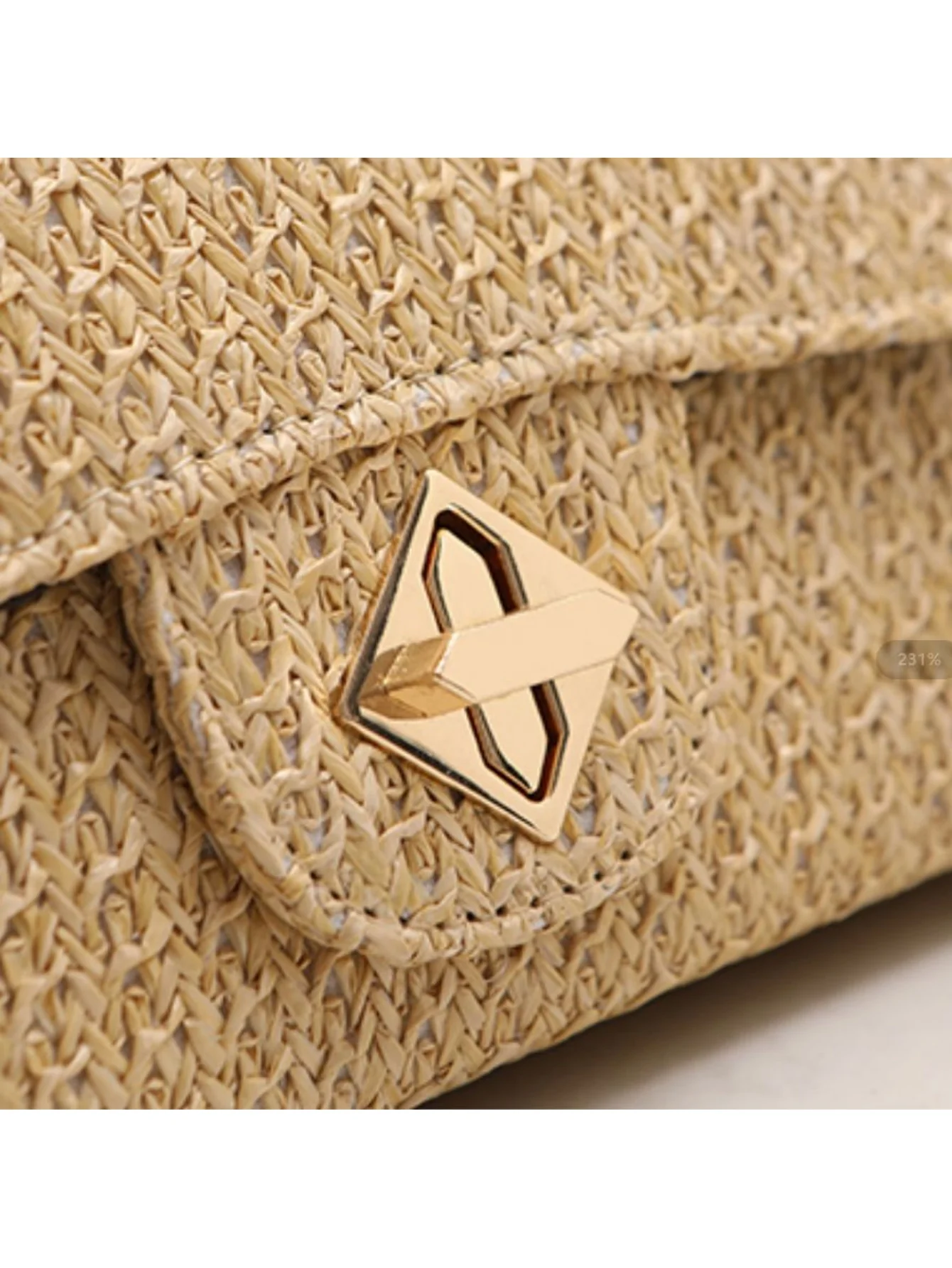 Solid Color Straw Crossbody Bag For Vacation - Image 12