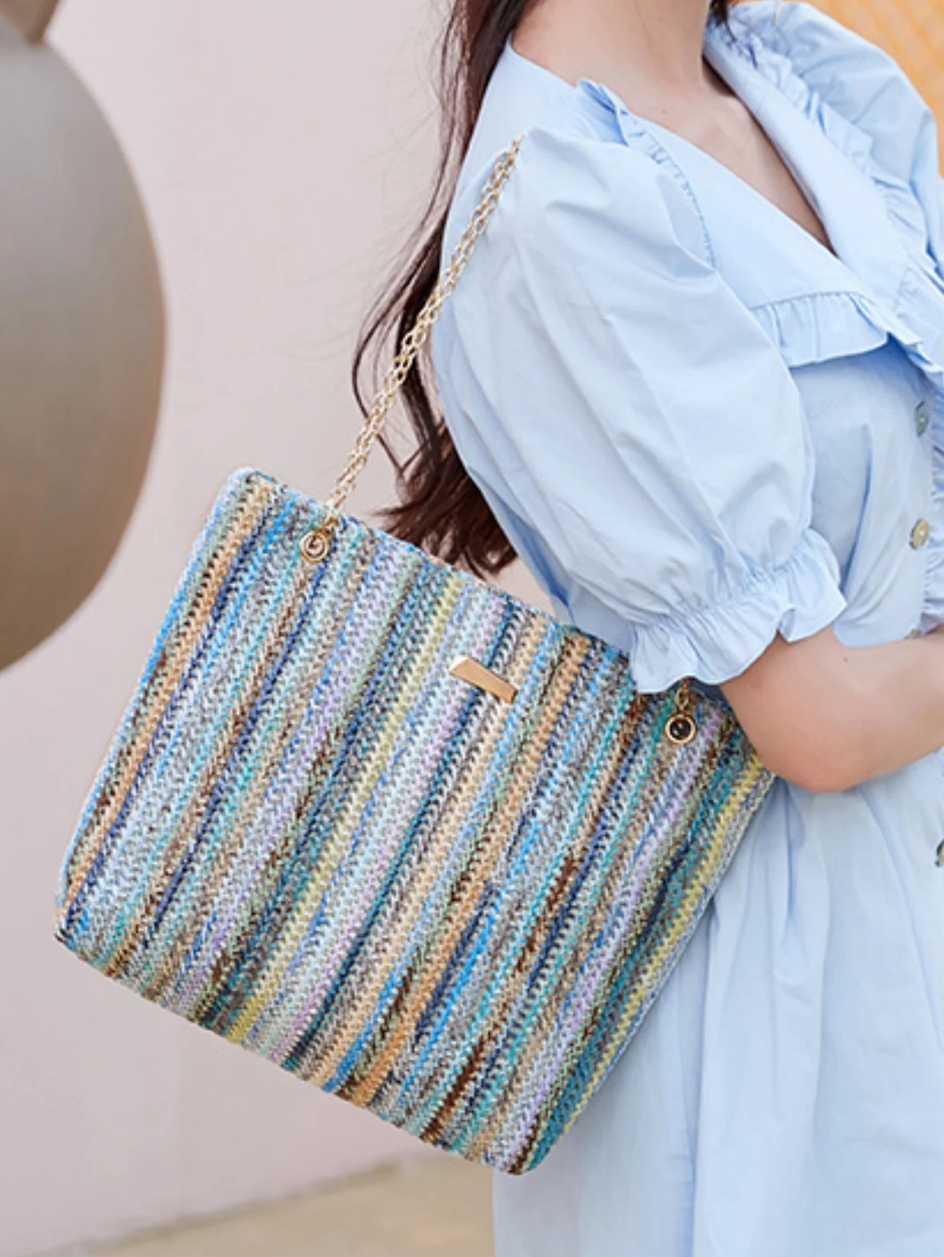 Colorful Straw Tote Bag For Vacation - Image 15