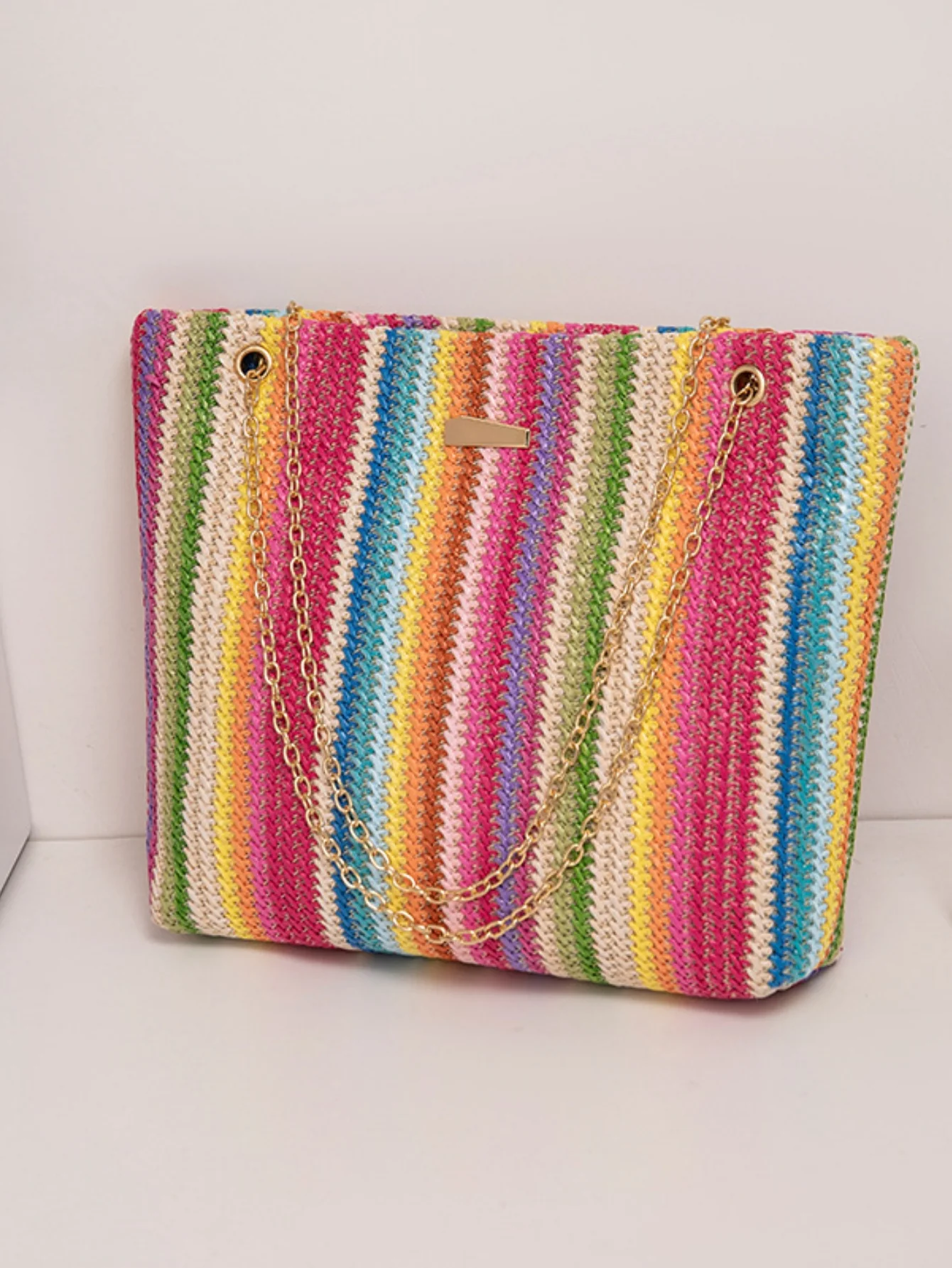 Colorful Straw Tote Bag For Vacation - Image 5