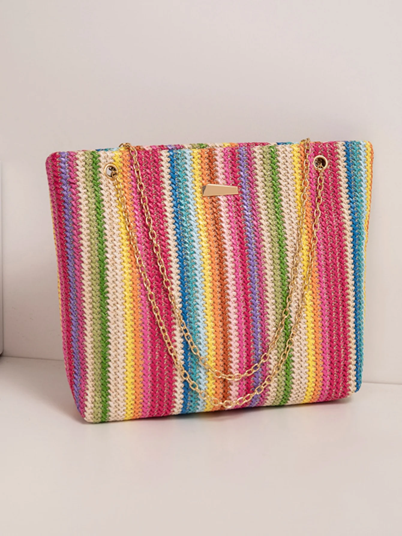 Colorful Straw Tote Bag For Vacation - Image 7